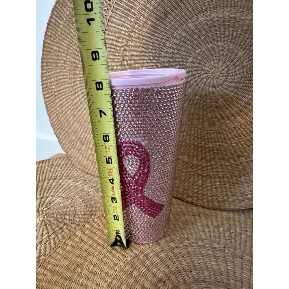 Pink Breast Cancer gem tumbler cup